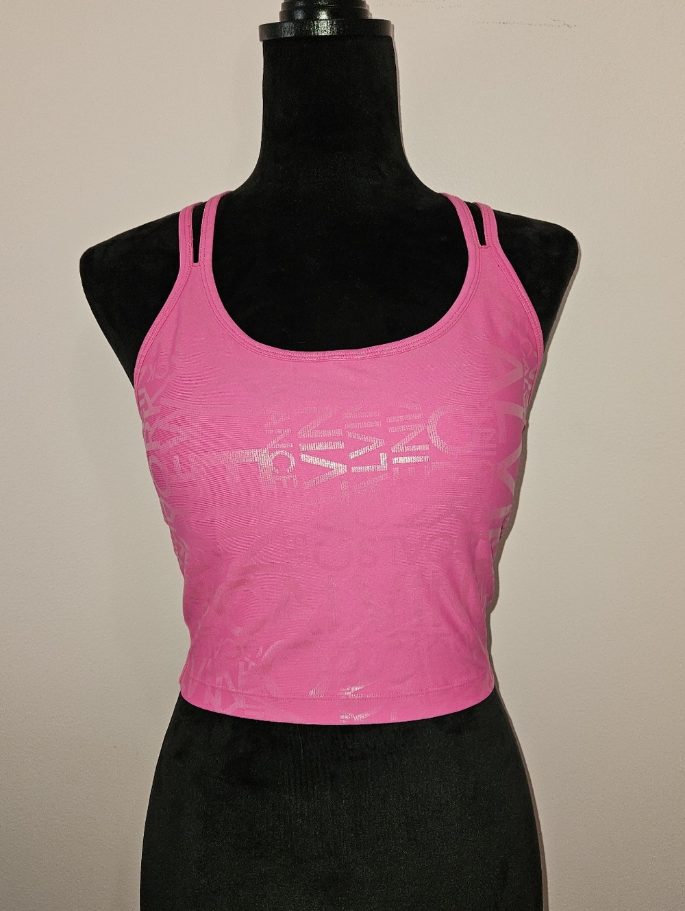 💗Calvin Klein Pink Performance Athletic Strappy Crop Top Tank - Size Medium NWT - Picture 3 of 10